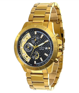 Crongrafo Masculino Tuguir Analgico Infinity TGI37042 Dourado e Preto