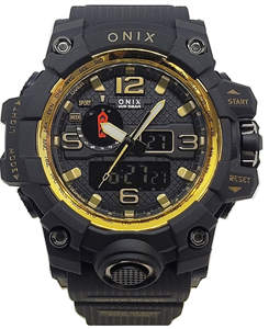 Relgio Masculino Onix AnaDigi OX117 Preto e Dourado