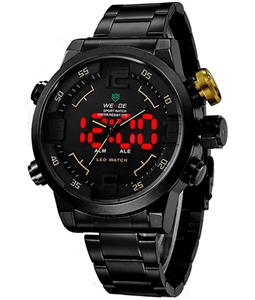 Relgio Masculino Weide AnaDigi WH-2309B Preto e Amarelo