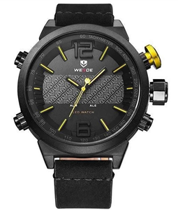 Relgio Masculino Weide AnaDigi WH-6101 Preto e Amarelo