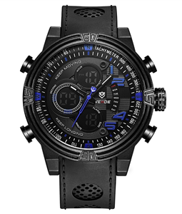 Relgio Masculino Weide AnaDigi WH5209B Preto e Azul